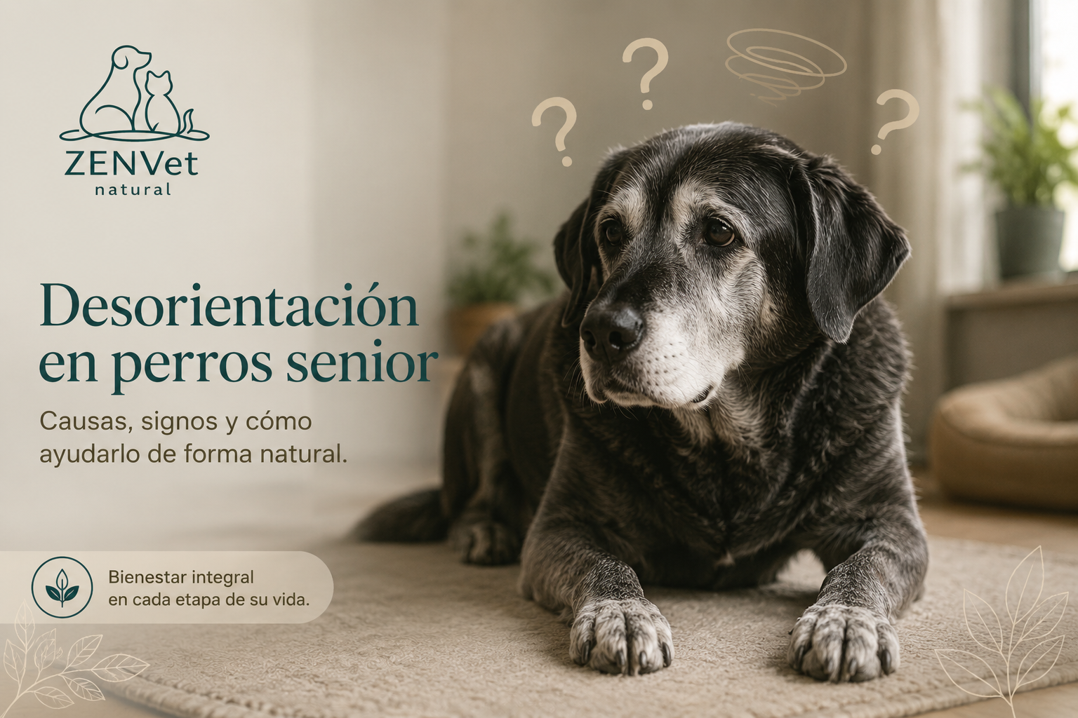 Demencia canina: señales y apoyo natural para perro senior