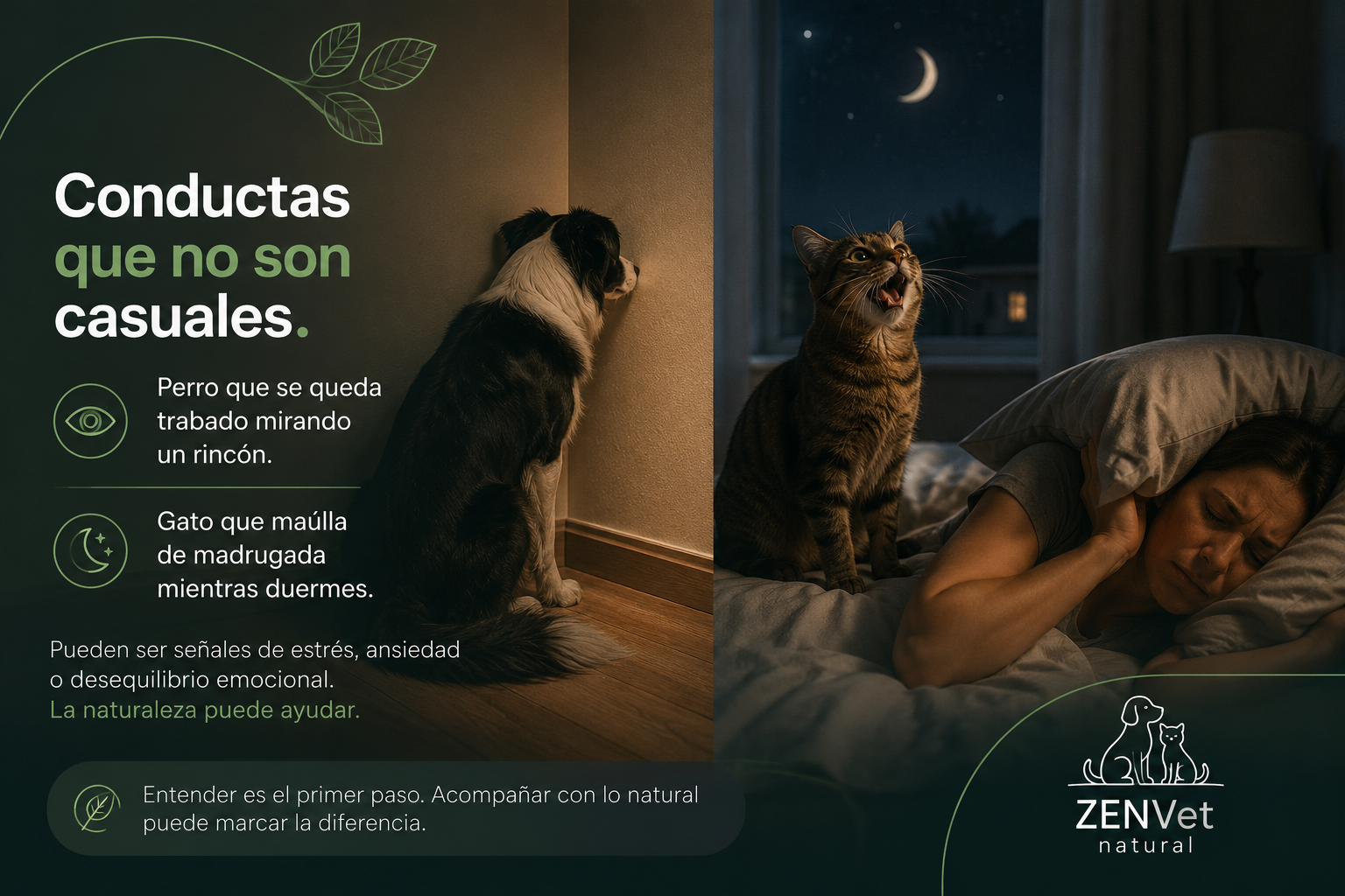 Tu perro se quedó parado mirando la pared otra vez. Tu gatito maullando en la madrugada mientras duermes.